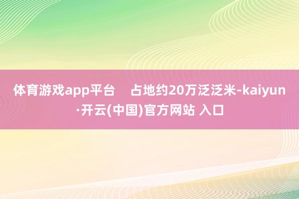 体育游戏app平台    占地约20万泛泛米-kaiyun·开云(中国)官方网站 入口